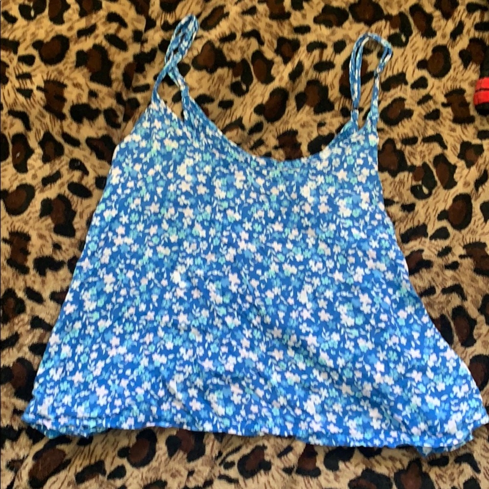 Floral blue tank top
